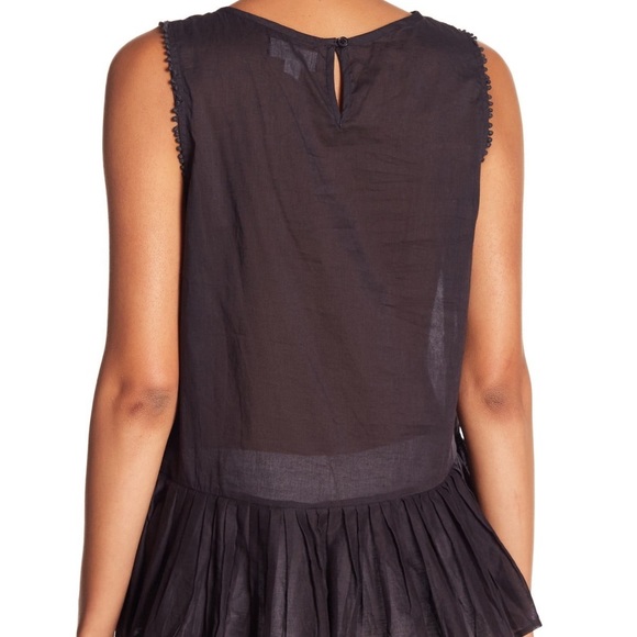 NWOT Velvet voile peplum top - Picture 3 of 6